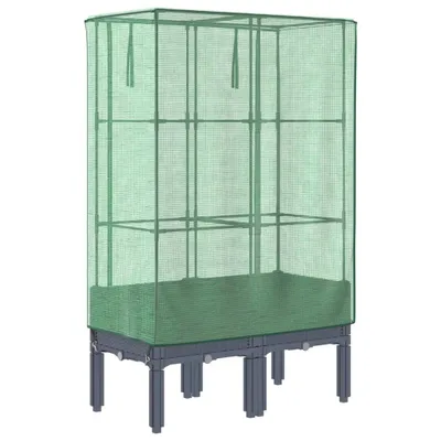 Produktbild von vidaXL Hochbeet mit Gewächshaus-Aufsatz Rattan-Optik 80x40x140 cm