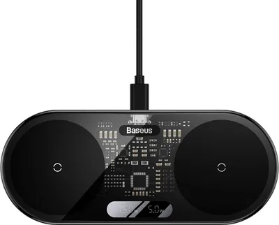 Zdjęcie produktu dla Baseus 2In1 20W Digital Led Display, Wewnętrzna, USB, Bezprzewodowe ładowanie, Czarny