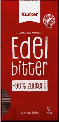 Produktbild von Xucker Edelbitterschokolade mit Xylit und 75% Kakaoanteil, vegan, 80g