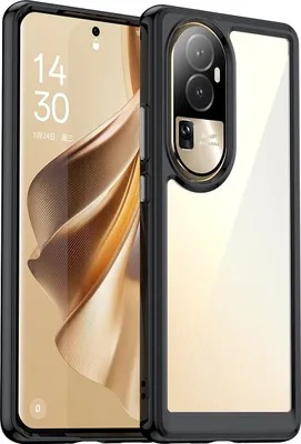 Produktbild von Schutzhülle für Oppo Reno10 Pro Klar Rückseite Stoßfeste TPU Silikon Bumper Hülle Schwarz