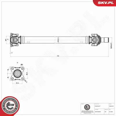 Produktbild von ESEN SKV Kardanwelle Gelenkwelle Achsantrieb für BMW X5 (E70) Vorne 76SKV012