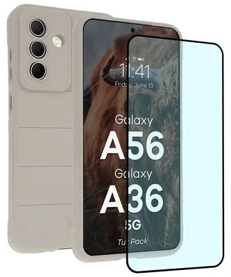 Produktbild von Robuste Handyhülle + gehärtetem Glas für Galaxy A36 5G / A56 5G, Bizon Tur Pack, Hellgrau