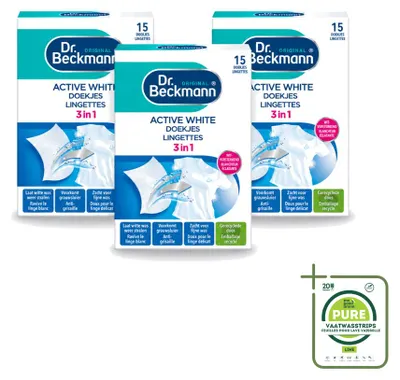 Produktbild von 3 x Dr. Beckmann Active White Wäschetücher gegen Grauschleier - Großpackung - 3 Stücke