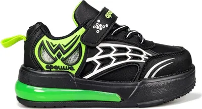 Produktbild von Kinder Sneaker Klettverschluss Freizeitschuhe mit leuchtender Sohle Schwarz Gr.31