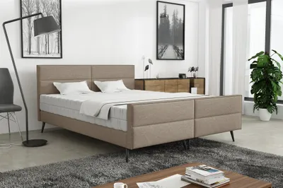 Produktbild von Polsterbett Doppelbett CREMONA 180x200cm Stoff Gemma Cappuccino ohne Matratze