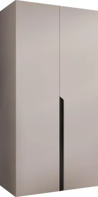 Produktbild von MIRJAN24 Kleiderschrank Mila 1 100, Schlafzimmer, Kleiderschrank, mit zwei Drehturen und mit Kleiderstange, Modern, Garderobenschrank (Farbe: Cashmere + Schwarz)
