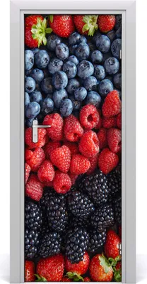 Produktbild von Tulup Türaufkleber 75x205 cm Dekorative Aufkleber Selbstklebend Wasserdichte Tapete Abnehmbar Schlafzimmer Wohnzimmer Wohnkultur - Beeren
