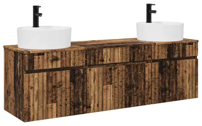 Immagine prodotto di Set di 3 mobili da bagno in legno di recupero, dimensioni 49 x 44,5 x 65 cm