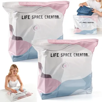 Produktbild von Vakuumkompressionsbeutel Set, 2 Stück, ohne Pumpe, wiederverwendbar, für Kleidung