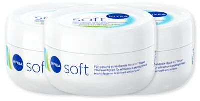 Produktbild von NIVEA Creme Soft 3 x 200ml für Gesicht, Körper und Hände 72 Stunden Feuchtigkeit