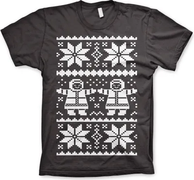 Produktbild von Retro X-Mas Knit Pattern T-Shirt - Large - Dark-Grey