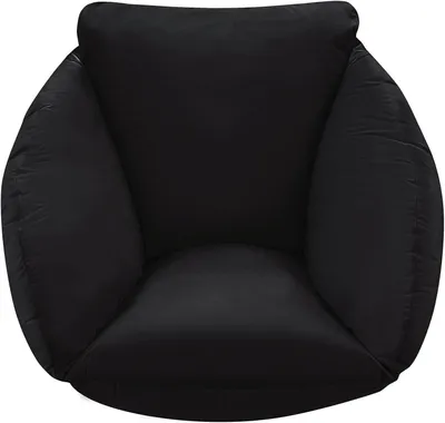 Obrázek produktu pro Ferocity závěsné křeslo polštář z sametu, velvet podsedák na houpačku, závěsné křeslo, černý opěrný polštář [114]