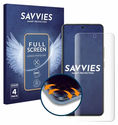 Produktbild von 4x Savvies Fullscreen Schutzfolie für realme 14 Pro Displayschutz Folie Fullcover Klar Transparent