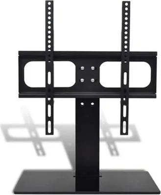 Image de AIORBER Support TV mural, réglable sur trois niveaux, acier revêtu par poudre, avec pied, VESA max 400x400mm, pour 26-42 pouces, noir