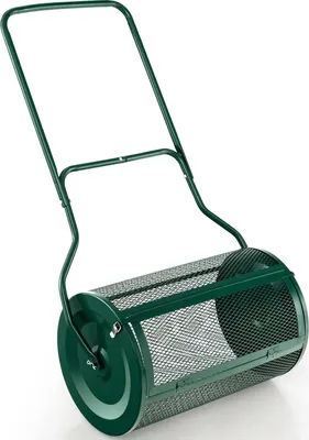 Produktbild von GOPLUS Kompoststreuer 80 L, 60 cm Arbeitsbreite mit Seitenverschlüssen & U-Griff, Torfmoosstreuer mit Metallgitter, Gartenstreuer für Samen, Dünger