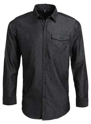 Image de Chemise Premier style jean pour homme LT3293 (XL) (noir jean)