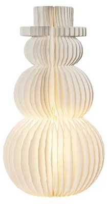 Produktbild von Weißer Papier-Schneemann ,Snowman' zum Auffächern, für E14 Fassungen geeignet, faltbar, H 50cm, Ø 25cm