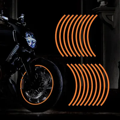 Productafbeelding van 17 inch reflecterende velg streep sticker voor motorfiets wielen auto fietsen fiets nacht reflecterende veiligheid decoratie streep universele rand