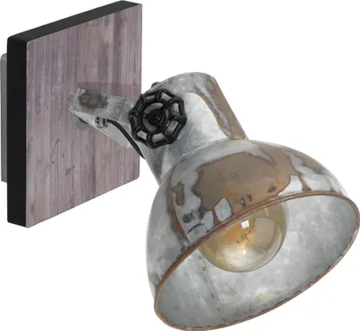 Immagine prodotto di Faretto Barnstaple legno patina marrone, nero, zinco Eglo 49648