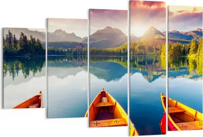 Produktbild von Bild auf Leinwand - Leinwandbild - See Natur - 150x100cm - Wand Bild - Wanddeko - Wandbilder - Leinwanddruck - Bilder - Kunstdruck - Wanddekoration - Leinwand bilder - Wandkunst - EG150x100-3579