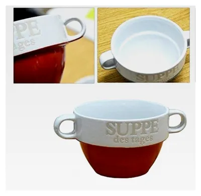 Produktbild von 6er Set Suppentassen aus Keramik Rot 8 cm Ø 13 cm