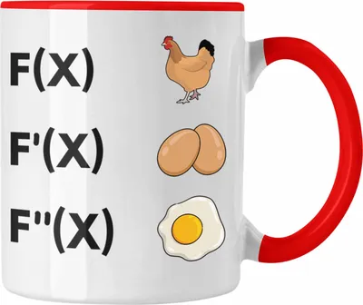 Produktbild von Trendation - Mathematik Lehrer Tasse Ableitung Lustiges Mathe Geschenk Mathelehrer (Rot)