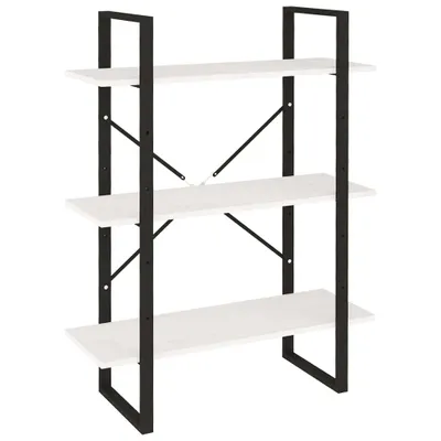 Produktbild von vidaXL Bücherregal 3 Böden Weiß 80x30x105 cm Massivholz Kiefer