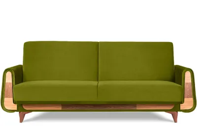 Obrázek produktu pro Pohovka Konsimo pro 3 osoby s rozkládací funkcí spaní s područkami "GUSTAVO", zelená, látka, moderní, 230x98x98 cm