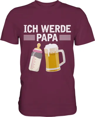 Produktbild von Ich werde Papa Herren Premium T-Shirt – Burgundy / XL