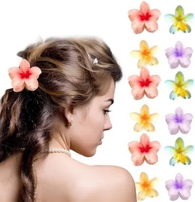 Produktbild von 12 Blumen-Haarspangen, kleine Haarspangen in Blumenform für Damen und Mädchen, Blumenklammern für dickes Haar, Haarstyling-Zubehör (4 cm)