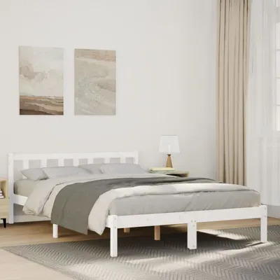 Produktbild von Maison Exclusive - Massivholzbett Extra Lang ohne Matratze Weiß 160x220 Kieferholz