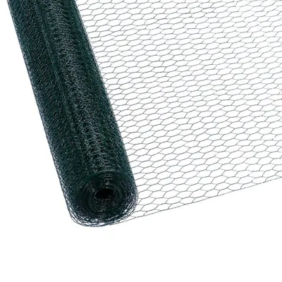 Produktbild von Hühnerzaun Geflügelnetz , Maschenweite 45 mm , Höhe 100 cm , Länge 15m , PVC-Beschichtet Grün