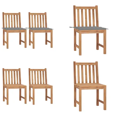 Produktbild von vidaXL Gartenstühle 2 Stk. mit Kissen Massivholz Teak - Gartenstuhl - Gartenstühle - Holz-Gartenstuhl - Holz-Gartenstühle
