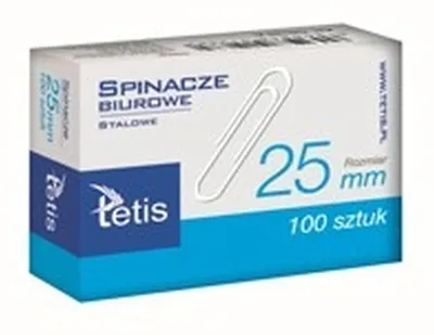 Productafbeelding van Pak met kantoorklemmen, rond, 25 mm, 100 stuks, verpakt per 10 stuks - Tetis