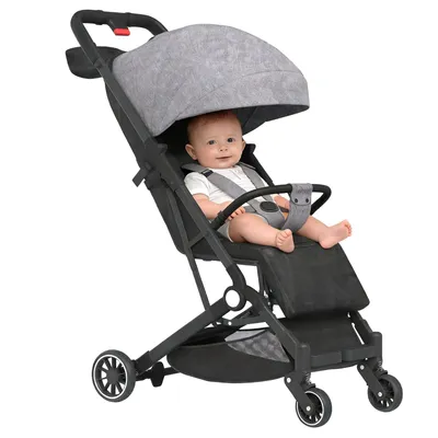 Produktbild von Klappbar Kinderwagen Buggy,Reisebuggy mit Verstellbare Rückenlehne,kompakter Buggy,Reisebuggy Sportwagen für Kinder ab 6 Monaten bis 15kg Grau