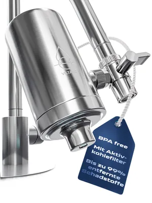 Wasserfilter Wasserhahn Aktivkohle Edelstahl 3000 L 4 µm