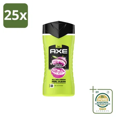 Image de 25 gels douche 3-en-1 Axe Epic Fresh, parfum pamplemousse et ananas, 250 ml, lot de 25