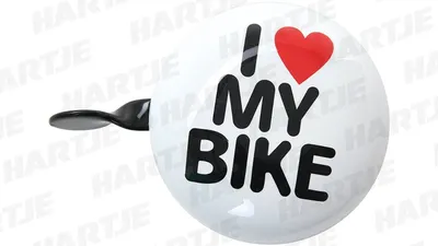 Produktbild von Fahrrad-Glocke wei I love my bike Durchmesser ca. 5cm