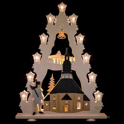 Productafbeelding van Lichterspitze "Seiffener Kirche" (52x67x6 cm) van Weigla Holzkunst