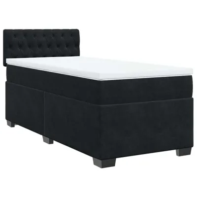Obrázek produktu pro vidaXL Postel Boxspring s matrací Black 90x190 cm Velvet