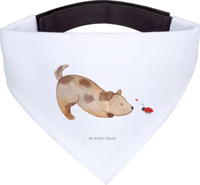 Produktbild von Mr. & Mrs. Panda Bandana Hund Marienkäfer - Weiß - Geschenk, Mischlingshund, Halstuch für, Dreieckstuch, Hundehalstuch, Neugierig, Sprüche, Mischlinghund, Hunde