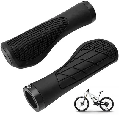 Produktbild von Von shayne - Fahrradgriffe - Ergonomische Handgriffe - Schwarz, aus Gummi - Rutschfeste Fahrradgriffe - Geeignet für Fahrräder mit 22 mm Lenkerdurchmesser - Für Mountainbikes und Roller