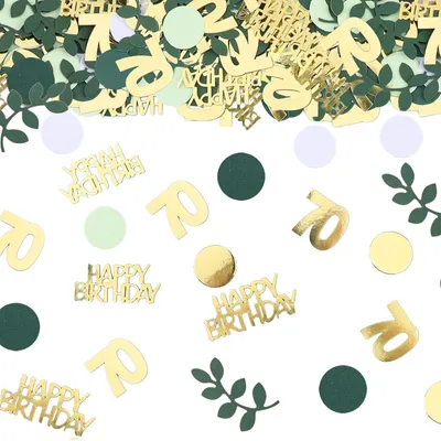 Produktbild von Konfetti für den 70. Geburtstag – Grün und Gold – 100 Stück