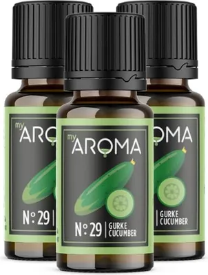 Produktbild von myAROMA Flavour Drops – Gurke 3x10ml, Zuckerfreie und Kalorienfreie Flavour Drops, Vegan, Natürliches Aroma zum Backen, Essen & Trinken, Nr. 29