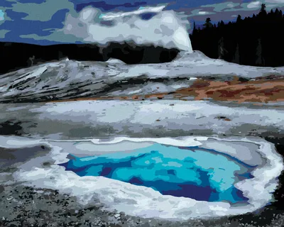 Zdjęcie produktu dla Zuty - Painting by Numbers - Geysers (DENNIS FRATES), 40x50 cm, rozciągnięte płótno na ramie