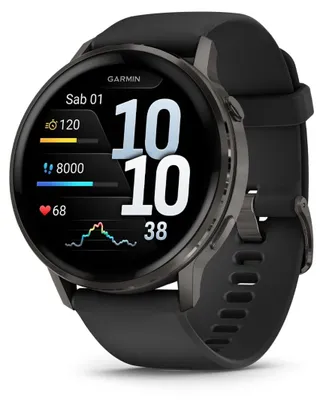 Image de Garmin Venu 4 3,56 cm (1,4") AMOLED 45 mm Numérique 454 x 454 pixels Tactile Noir Wi-Fi GPS (satellite)
