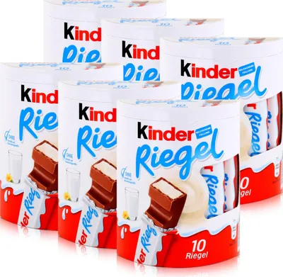 Produktbild von Kinder Riegel Schokolade 10 Riegel je 21g mit Milchcreme-Füllung (6er Pack)