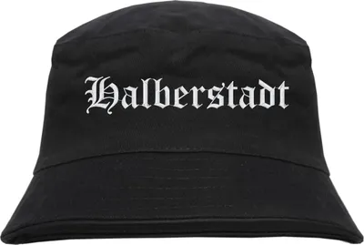 Produktbild von Halberstadt Fischerhut - Altdeutsch - bestickt -  Bucket Hat Anglerhut Hut Anglerhut Hut  Schwarz L/XL