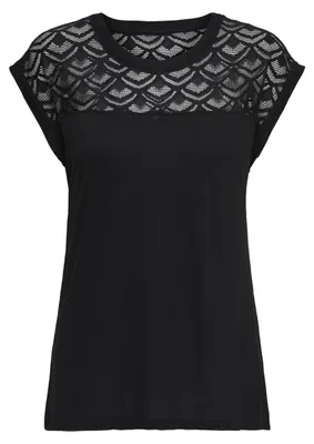 Produktbild von ONLY 15151008, Top (Kleidung), Erwachsener, Weiblich, Schwarz, S, Runder Halsausschnitt