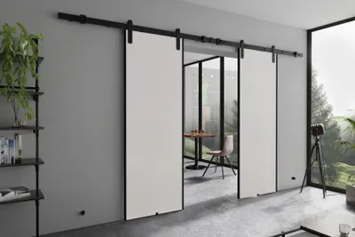 Produktbild von KIER FURNITURE AURA DUO – Schiebetür Komplettset – 132x205x1,6 cm - Weiß
